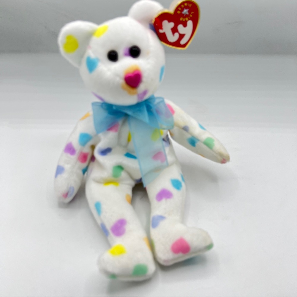 Vintage 2001 Ty Beanie Babies Collection Kissme the Heart Bear Beanie Baby Plush